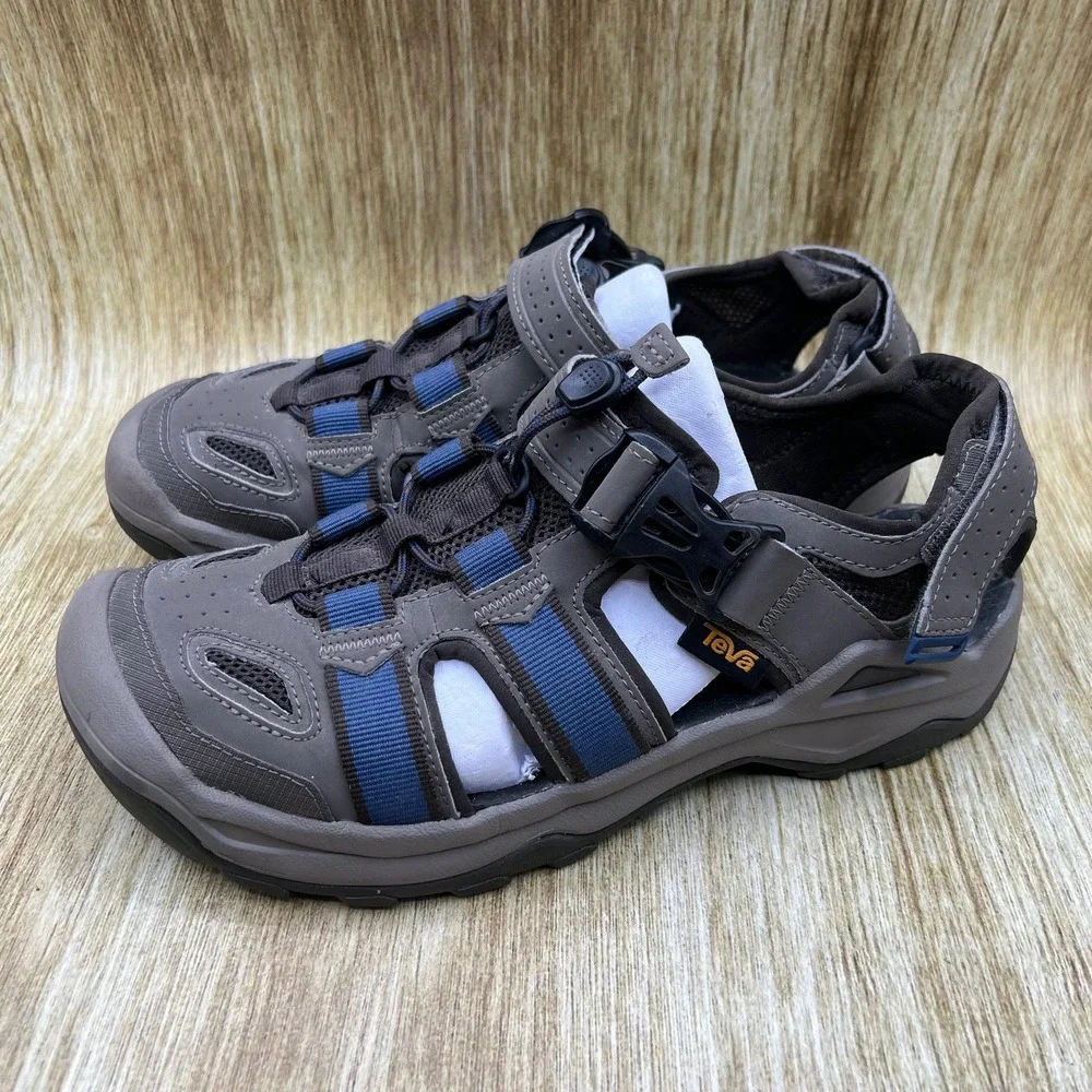 Teva Omnium 2 Sandals Men's 8 Grey Blue Closed Toe Hiking Water Sport 1019180